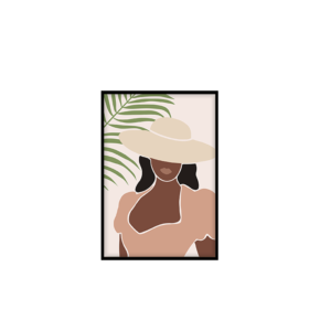 Quadro Decorativo ” mulheres em boho” para Sala, Quarto, Escritório, 40x60cm C/ Vidro 3mm e Moldura na cor Preta