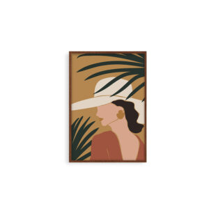Quadro Decorativo ” mulheres em boho” para Sala, Quarto, Escritório, 50x70cm C/ Vidro 3mm e Moldura na cor Castanho