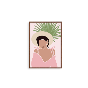 Quadro Decorativo ” mulheres em boho” para Sala, Quarto, Escritório, 40x60cm C/ Vidro 3mm e Moldura na cor Castanho