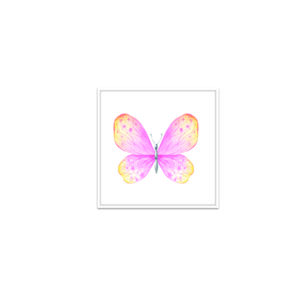 Par de quadros decorativos para quarto Infantil, “Par de borboletas” Quarto, 40x40cm com Vidro 3mm e Moldura na cor Branca