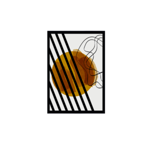 Quadro Decorativo “abstrato”  para Sala, Quarto, Escritório, 50x70x3cm C Vidro 3mm, e moldura na cor Preta