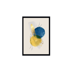 Quadro Decorativo “abstrato”  para Sala, Quarto, Escritório, 50x70x3cm C Vidro 3mm, e moldura na cor Preta