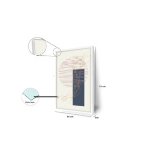 Kit Quadros minimalistas para Salas, Hotéis e Escritórios, Home office, Vidro 3mm e Moldura na Cor Branca
