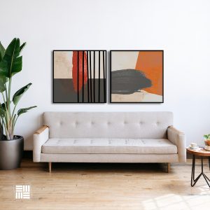 Quadro Decorativo ” Abstrata”  para sala, quarto, escritório,  Com Vidro 3mm, e moldura na cor preta